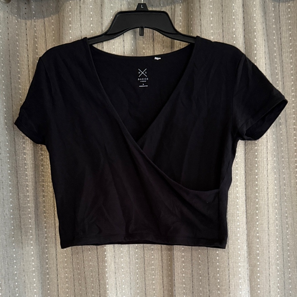 PacSun Black Wrap Crop Top